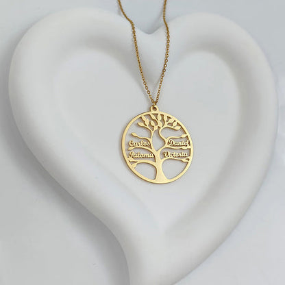 COLLIER ARBRE DE VIE JUSQU'À 9 PRÉNOMS