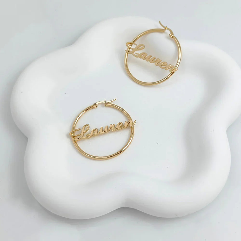 BOUCLES D'OREILLES CRÉOLES JUSQU'À 2 PRÉNOMS