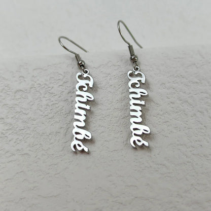BOUCLES D'OREILLES PENDANTES JUSQU'À 2 PRÉNOMS