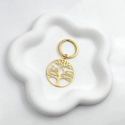 PORTE-CLÉS ARBRE DE VIE JUSQU'À 9 PRÉNOMS