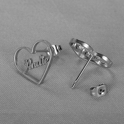 BOUCLES D'OREILLES COEUR JUSQU'À 2 PRÉNOMS