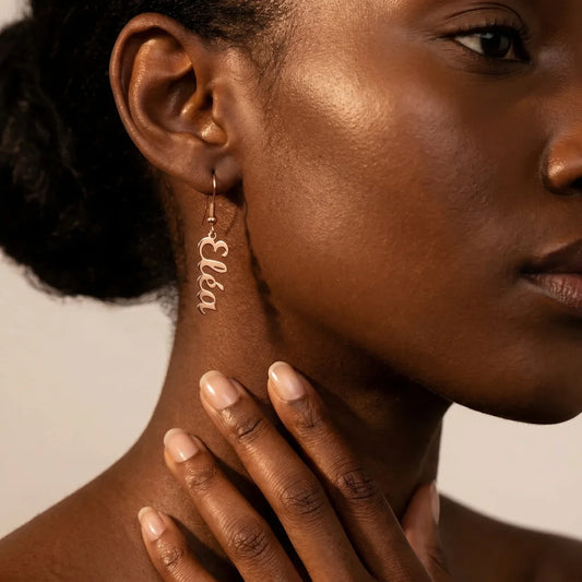 BOUCLES D'OREILLES PENDANTES JUSQU'À 2 PRÉNOMS