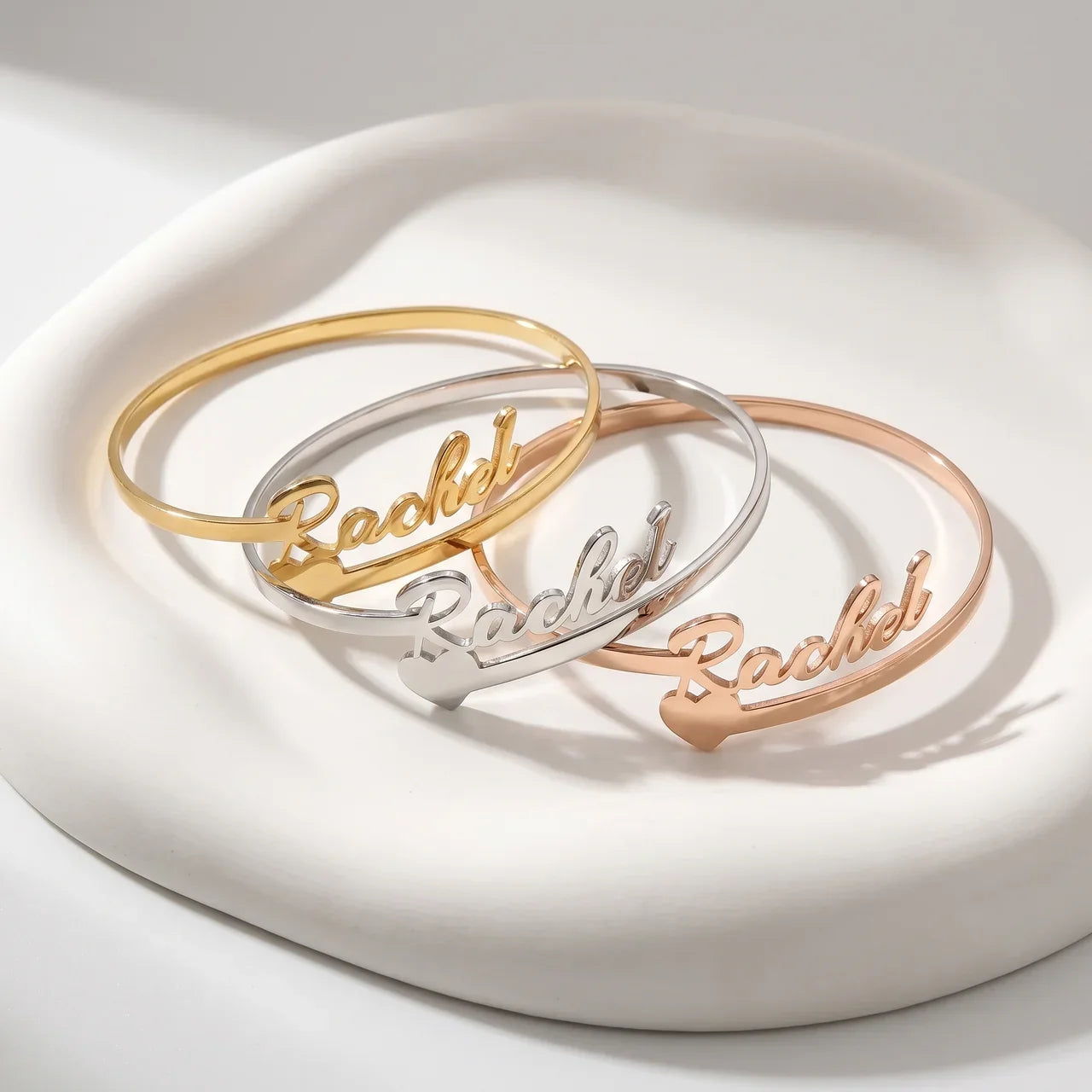BRACELET JONC COEUR 1 PRÉNOM